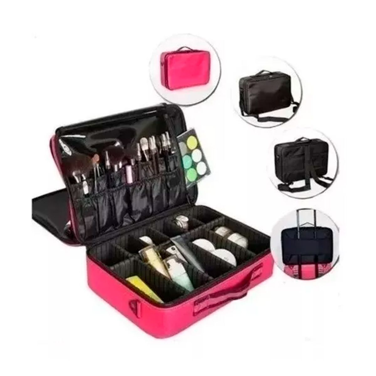 GENERICO - Maleta De Maquillaje De Mano Portatil Fucsia