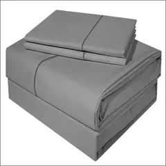 VICTORIANAS - Juego De Sabanas Queen Dark Delicato Gris 300 Hilos
