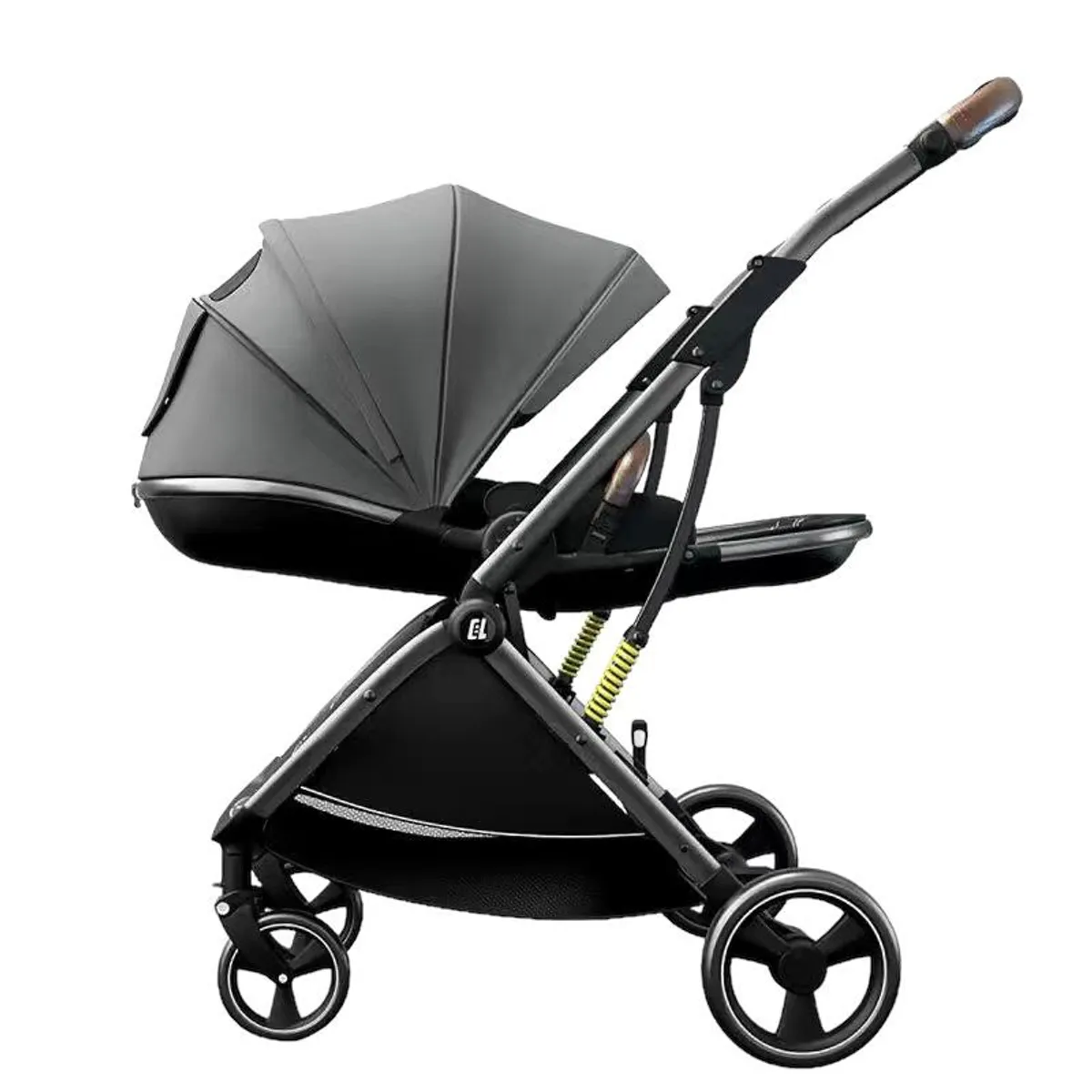 LUBABYCAS - Coche bebé de paseo Modo Apego Y Panorámico Gris Lubabycas