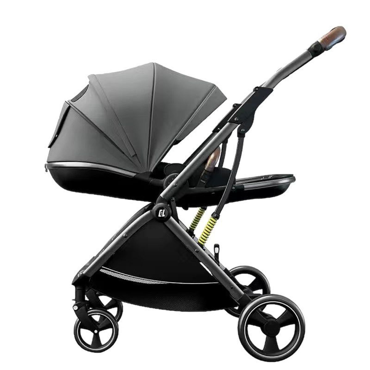LUBABYCAS - Coche bebé de paseo Modo Apego Y Panorámico Gris Lubabycas