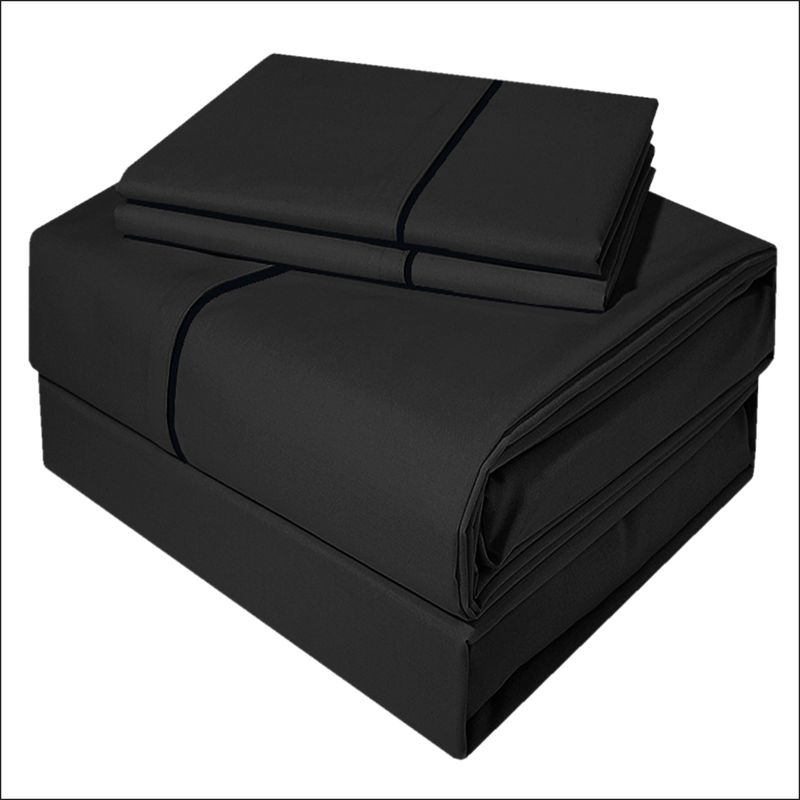 VICTORIANAS - Juego De Sabanas 1,5 Plazas Dark Delicato Negro 300 Hilos