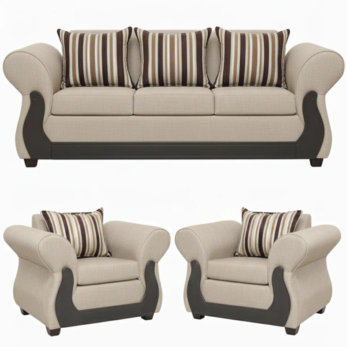 RUZAM MOBEL - JUEGO DE LIVING 3-1-1 TOKIO BEIGE LINO