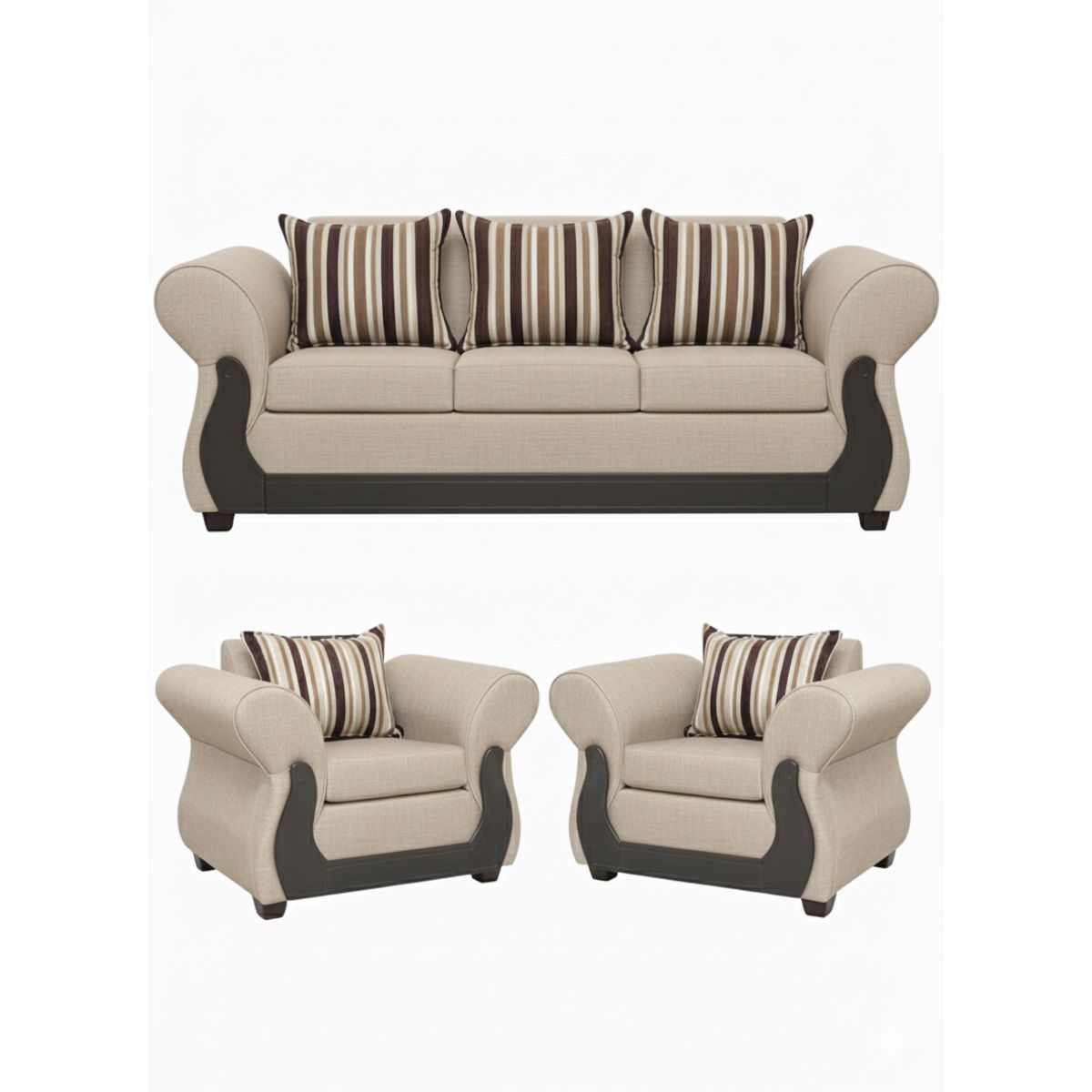 RUZAM MOBEL - JUEGO DE LIVING 3-1-1 TOKIO BEIGE LINO