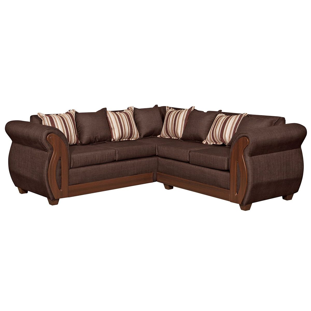 RUZAM MOBEL - SOFA SECCIONAL 5 CUERPOS ISIDORA CAFÉ LINO