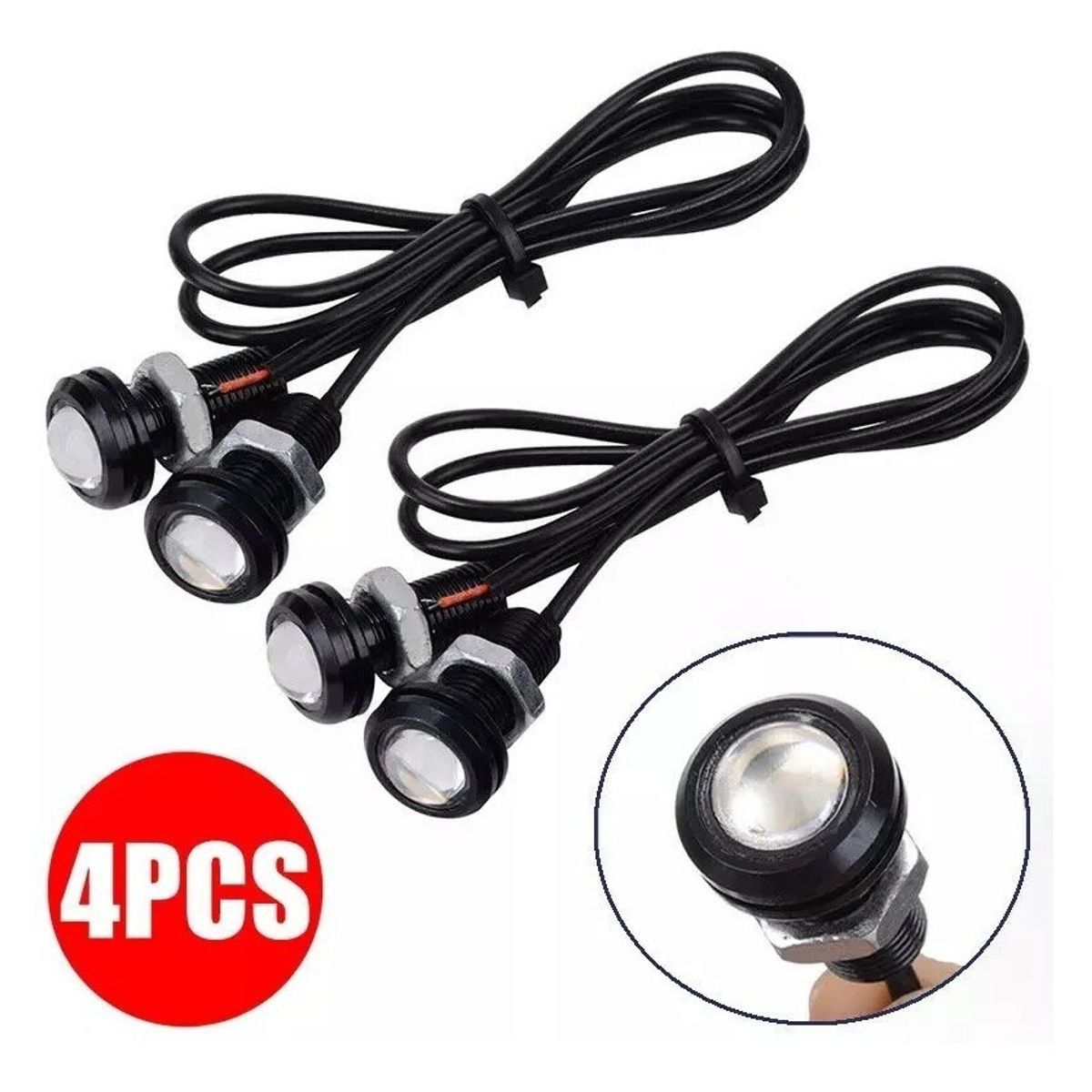 GENERICO - X4 Ojo De Águila Luces Led 23mm 9w Auto Tuning AMARILLO