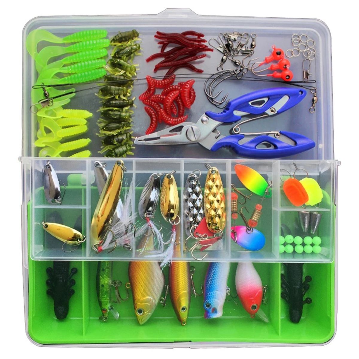 GENERICO - Kit de 101 piezas de señuelo cebo moscas anzuelos para pesca