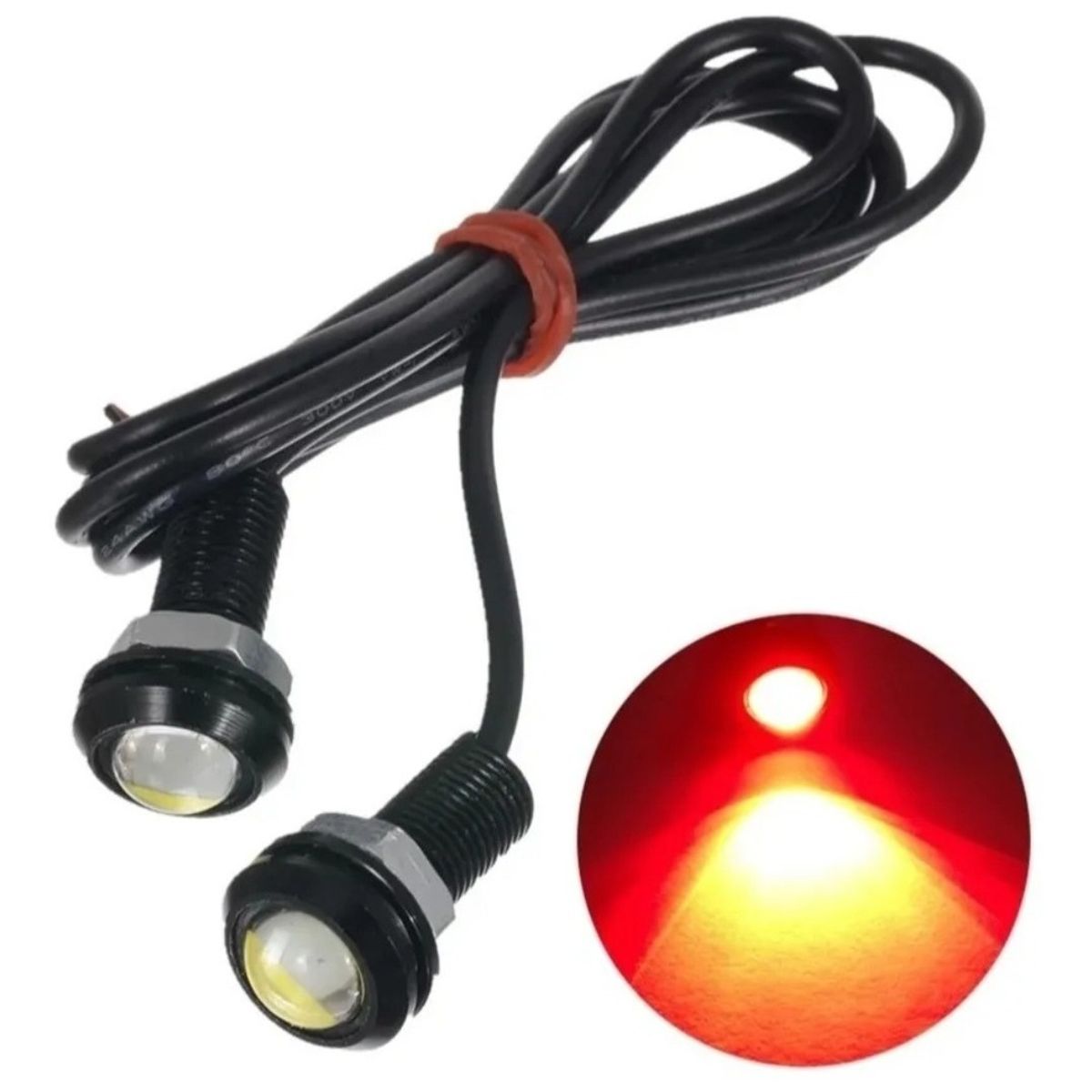 GENERICO - X2 Ojo De Águila Luces Led 23mm 9w Auto 12V ROJO