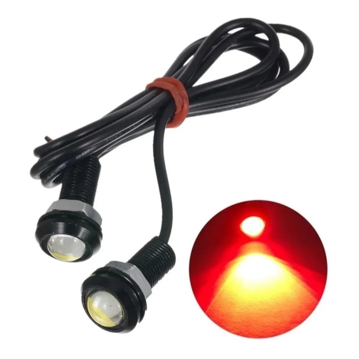 GENERICO - X2 Ojo De Águila Luces Led 23mm 9w Auto 12V ROJO