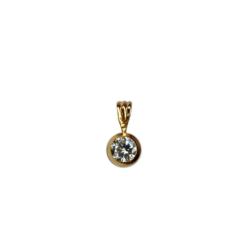 MODAS LILLO - Colgante Mujer Punto De Luz Circón Oro 18k Joyas Modas Lillo