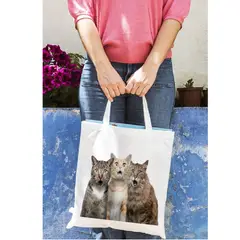 GENERICO - BOLSO TOTE BAG  CREA  ESTAMPADO  GATOS CATLOVER COMICS 35 X 40 CM