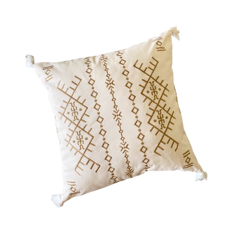 MANDIRHOME - Funda de Cojín Boho Monterrey Crudo Cuadrado