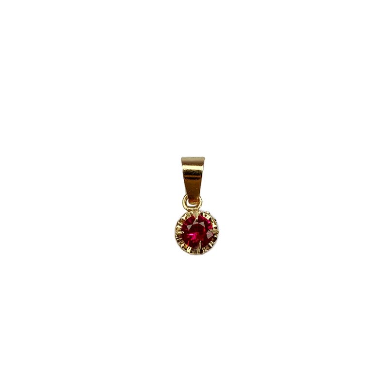 MODAS LILLO - Colgante Mujer Chatón Rubí Oro 18k Joyas Modas Lillo