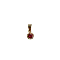 MODAS LILLO - Colgante Mujer Chatón Rubí Oro 18k Joyas