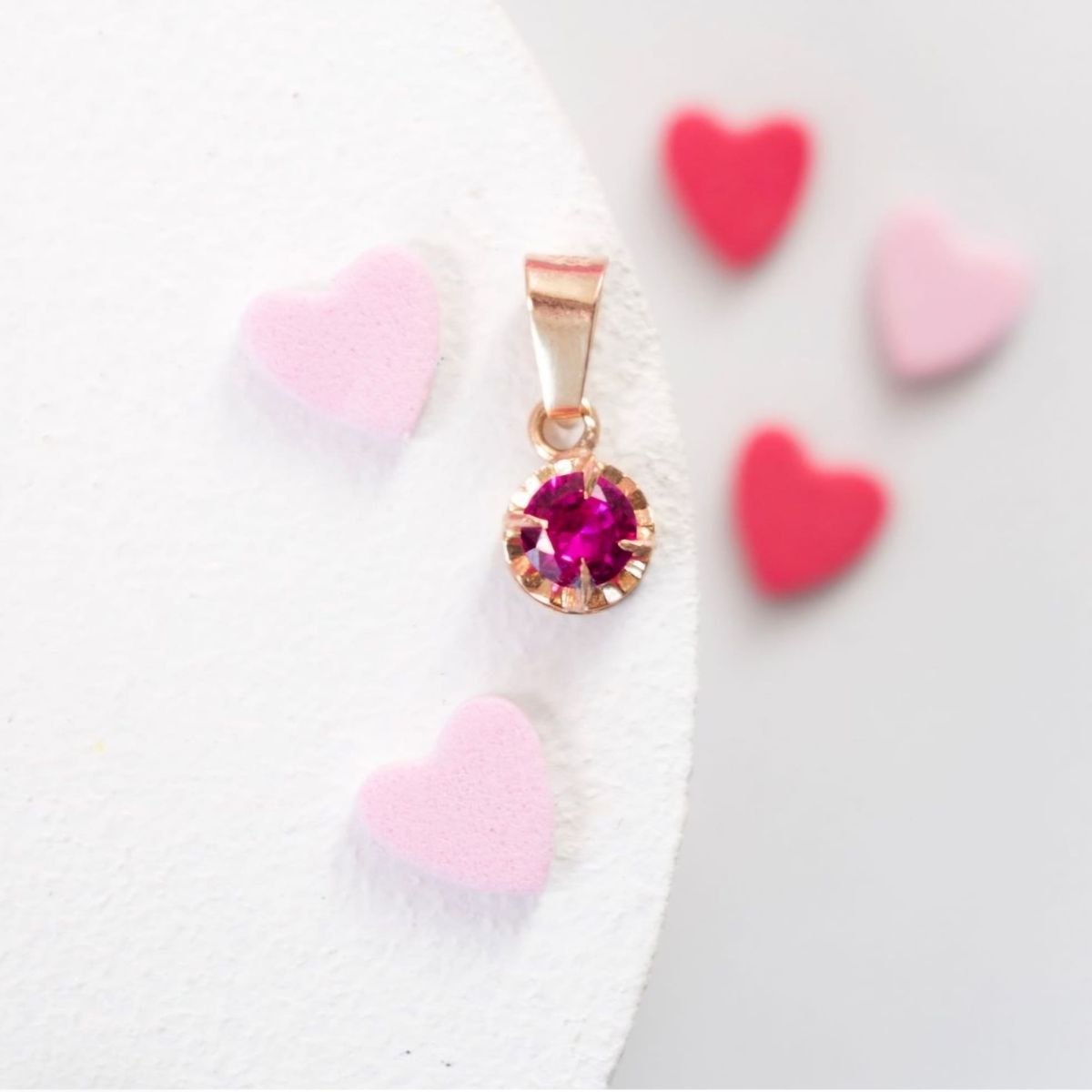 MODAS LILLO - Colgante Mujer Chatón Rubí Oro 18k Joyas Modas Lillo