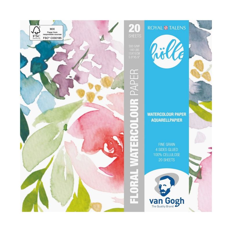 VAN GOGH - Block Papel De Acuarela 15x15cm 300gr Van Gogh