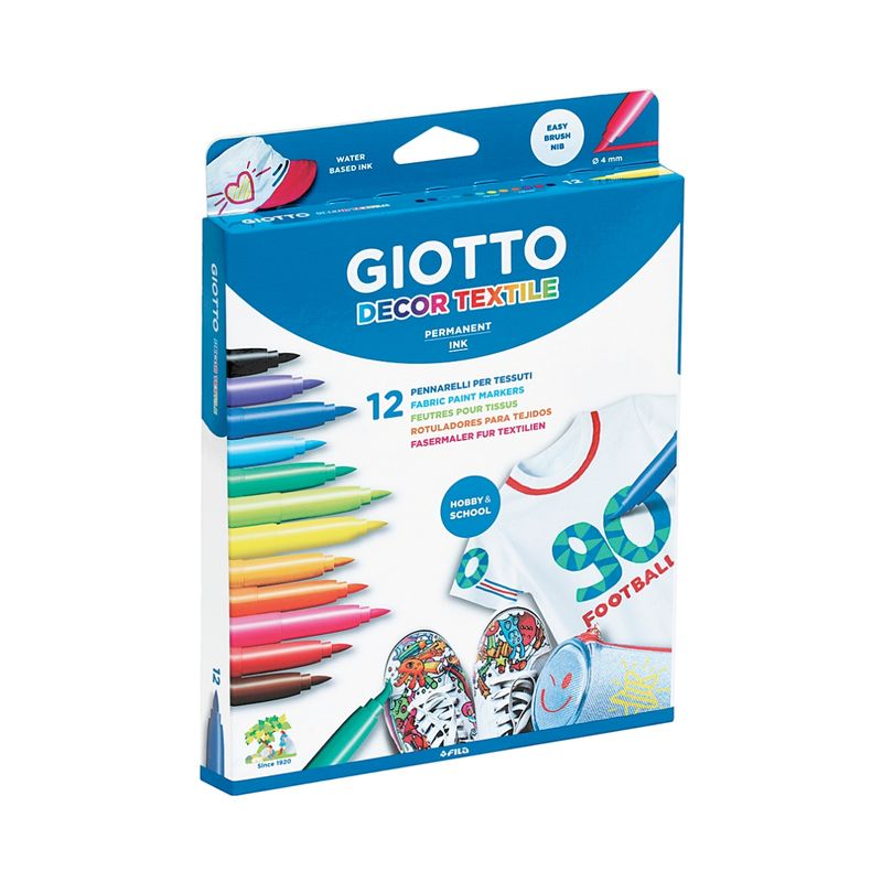 GIOTTO - Lapiz Textil Giotto 12 Colores - Marcador De Telas