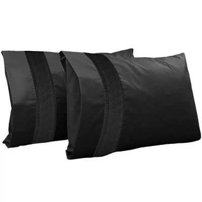 Imagen 2 del producto Juego De Sabanas Queen Dark Hilado Bordado Negro 200 Hilos