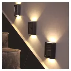 GENERICO - PACK x2 Aplique Solar de pared doble luz calida