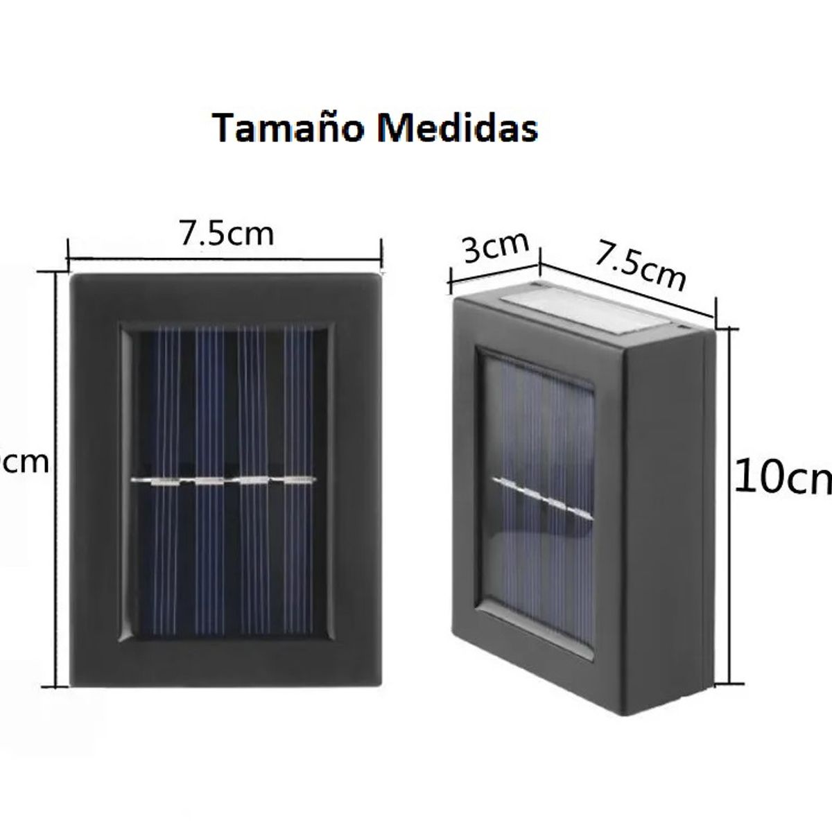 GENERICO - PACK x2 Aplique Solar de pared doble luz calida