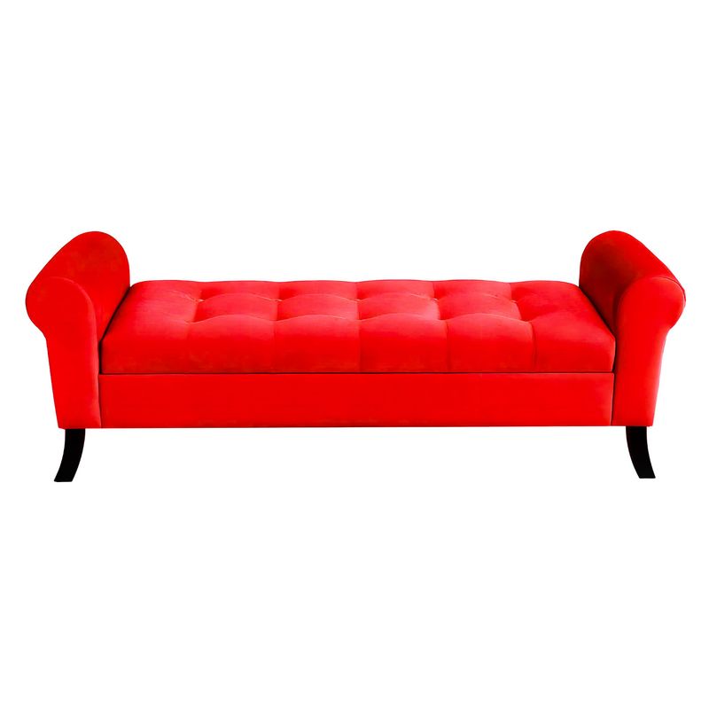 GENERICO - Banqueta Baúl Alejandria Color Rojo Tamaño King 170x45x60cm