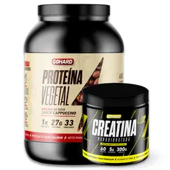 GOHARD - Pack Proteina Vegetal Cappuccino 1 Kg + Creatina 300 Gr