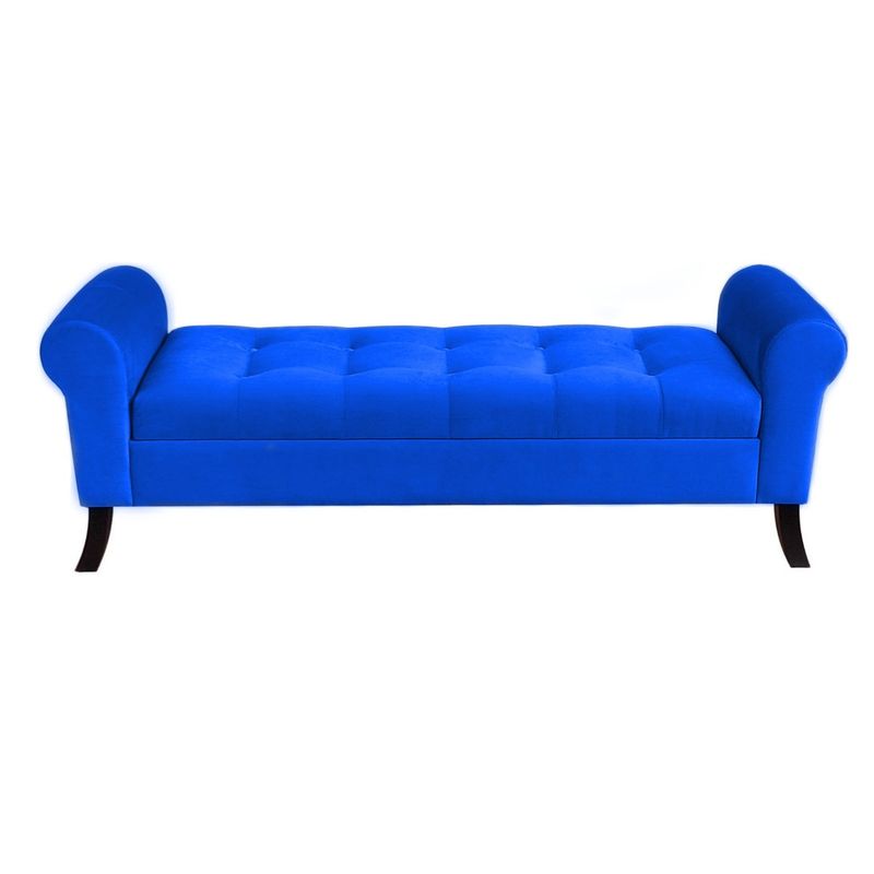 GENERICO - Banqueta Baúl Alejandria Color Azul Rey Tamaño King 170x45x60cm