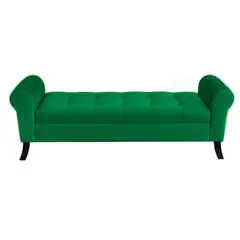 GENERICO - Banqueta Baúl Alejandria Color Verde Tamaño King 170x45x60cm