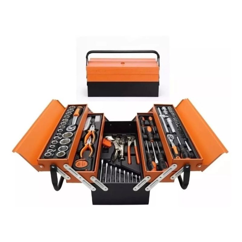 GENERICO - Caja Set de Herramientas 85pcs Metálica Plegable 5 Niveles