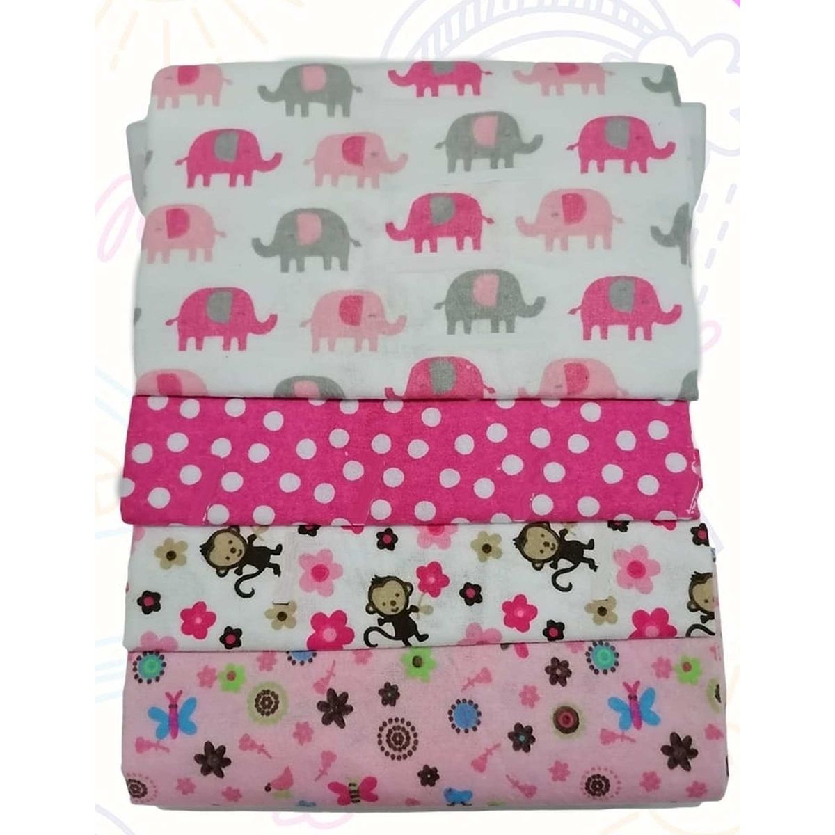 TEDMIMAK - MANTA  DE ALGODON TUTO BEBÉ PACK 4 DISEÑOS