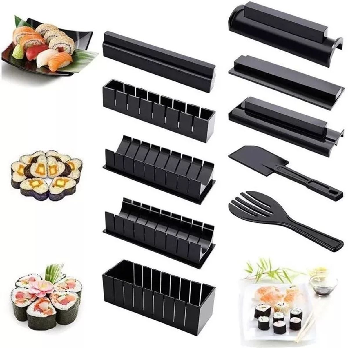 KUANGYE - Kit De 10 Profesional Para Preparar Sushi Antiadherente Diy