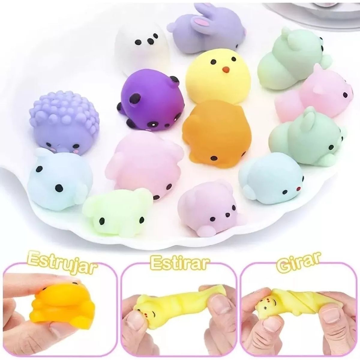 KUANGYE - Pack Balde 36 Unidades Squishys Antiestrés Juguete Surtidos