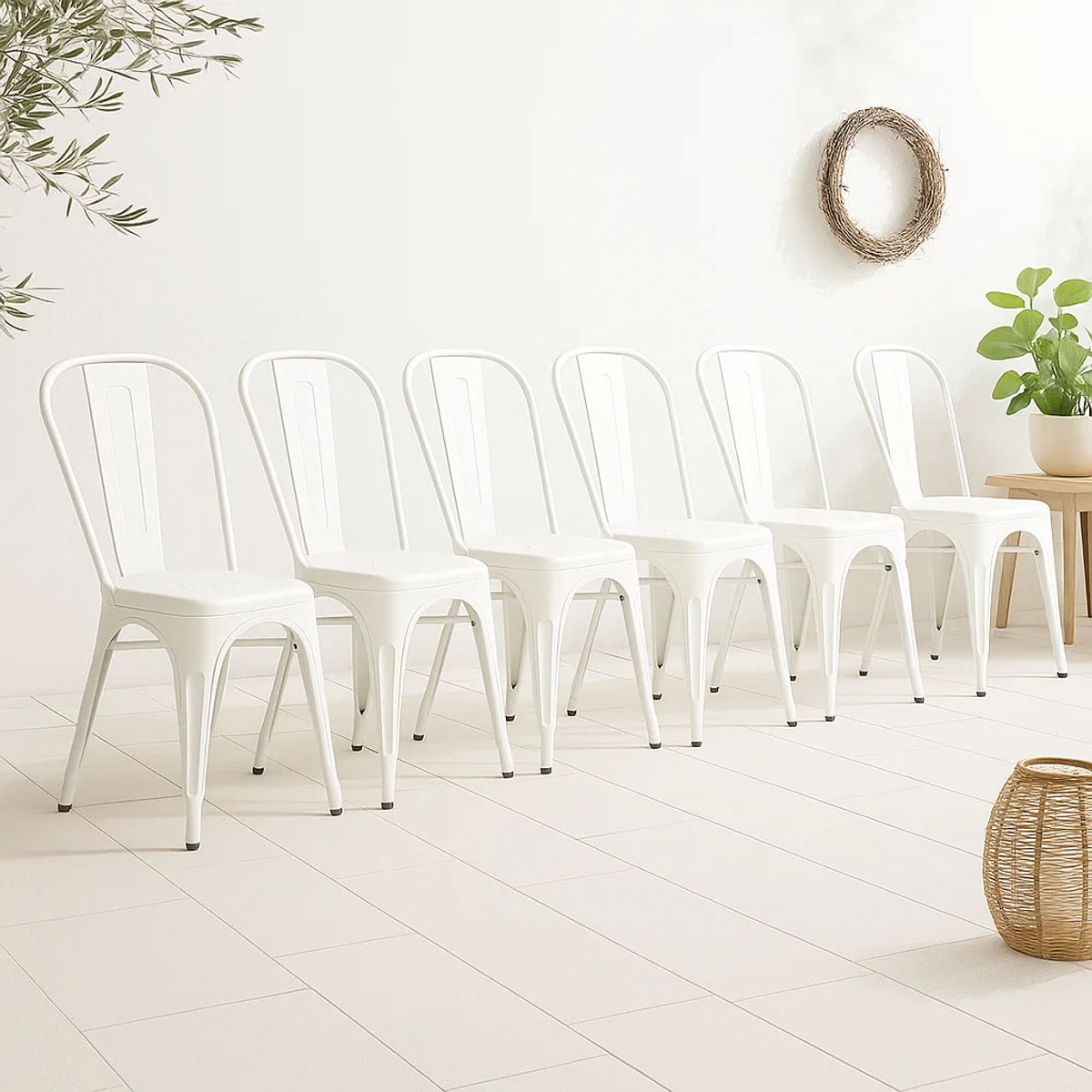 KLIK - Pack de 6 Sillas Tolix - Blancas KLIK