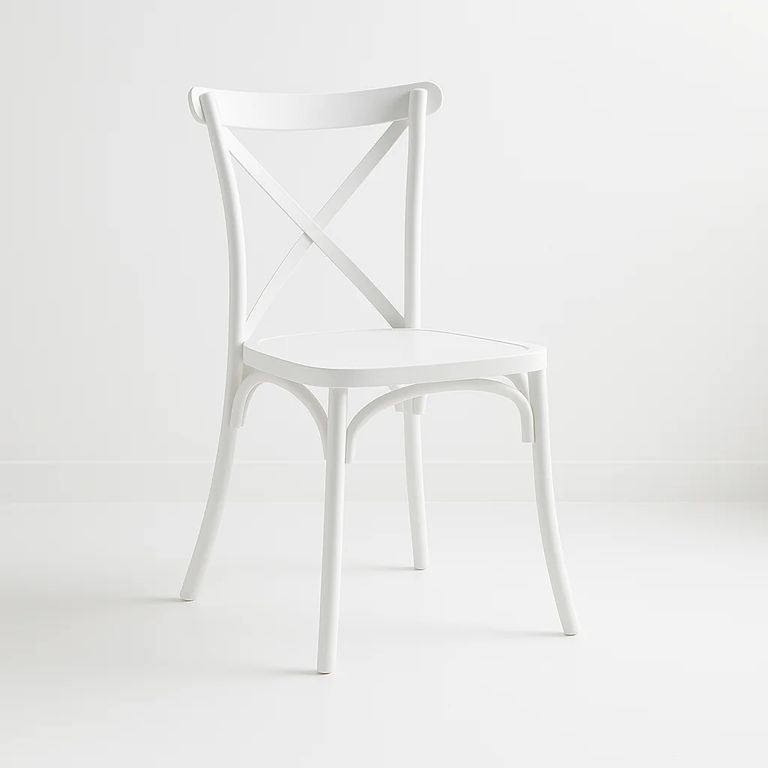 Silla Crossback Danubio de Terraza Exterior o Comedor - Blanca