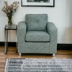 MUEBLES AMERICA - Sofá George 1 Cuerpo Cuero Auris Verde Agua