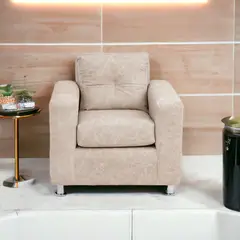 MUEBLES AMERICA - Sofá George 1 Cuerpo Cuero Auris Beige