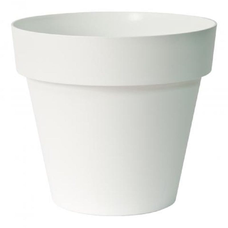 EURO3PLAST - Macetero de plástico con plato 50x45 cm color Blanco