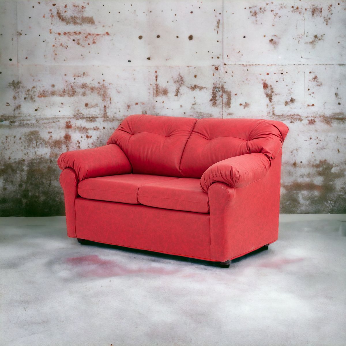 MUEBLES AMERICA - Sofá América 2 Cuerpos Cuero Auris Burdeo.