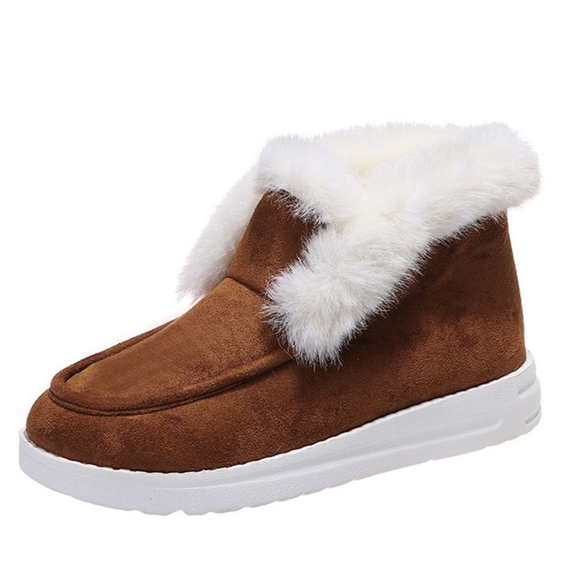 GENERICO - Botas de Nieve Cálidas para Mujer Botines de Piel de Felpa - Auburn