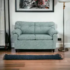 MUEBLES AMERICA - Sofá América 2 Cuerpos Cuero Auris Verde Agua