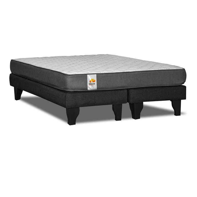 INNOVAMUEBLES - CAMA EUROPEA BD SILVER KING NEGRO INNOVAMUEBLES