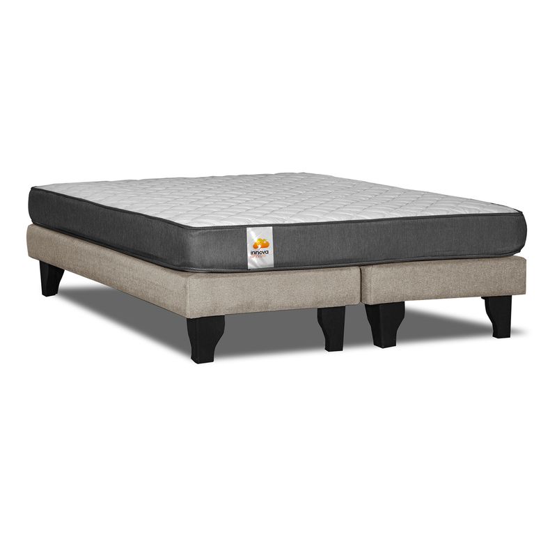 INNOVAMUEBLES - CAMA EUROPEA BD SILVER KING BEIGE INNOVAMUEBLES