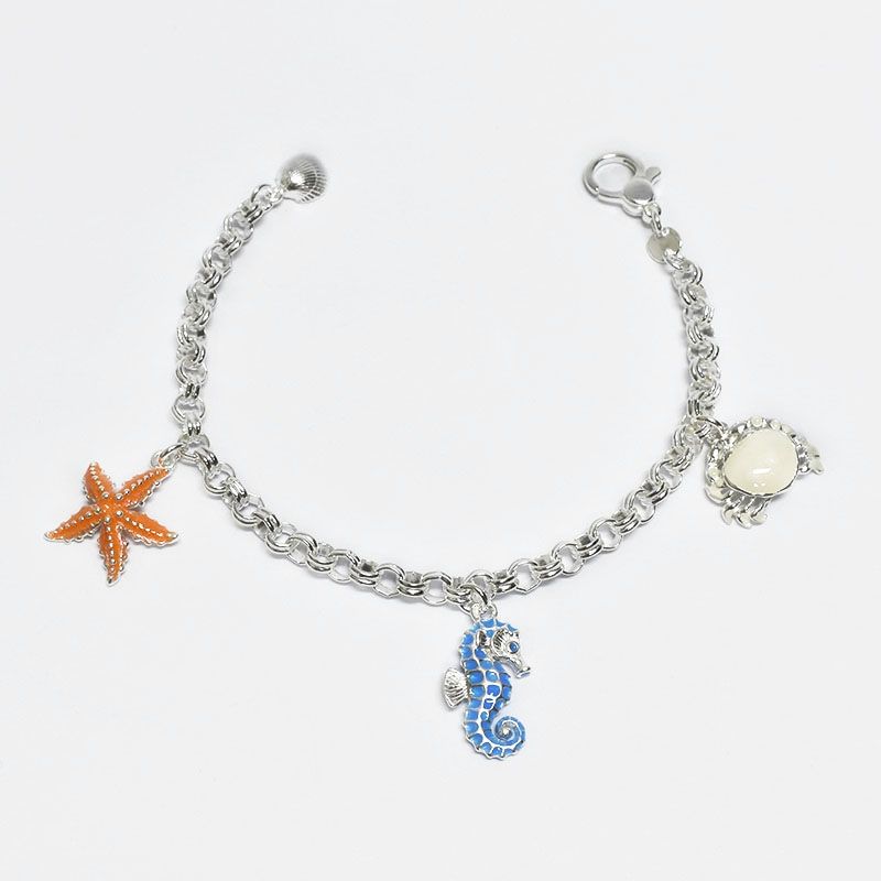 ROSETT - Pulsera con estrella de mar caballito de mar y cangrejo