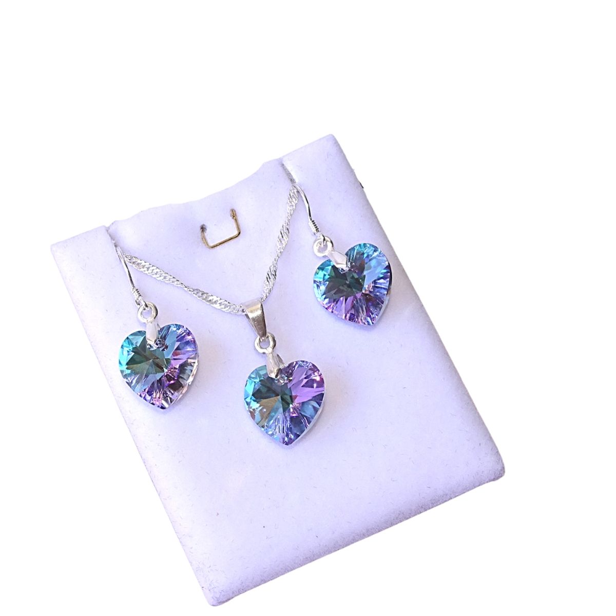 MABELITA - Conjunto Plata Corazones Violeta