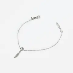 ROSETT - Pulsera limada con punto de luz con pluma colgante