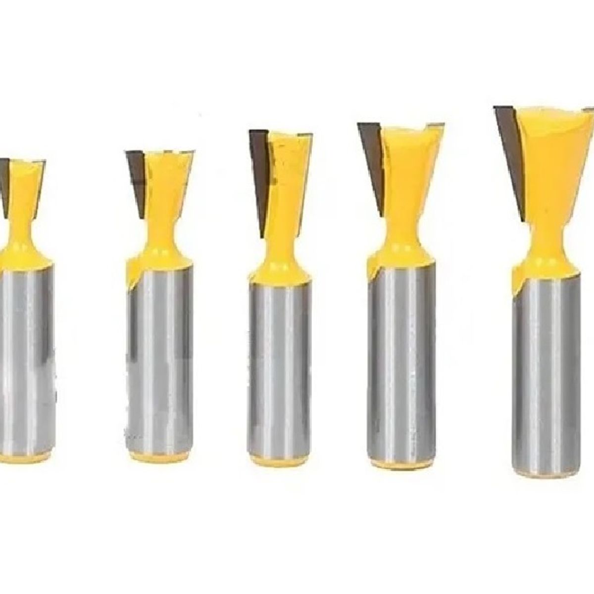 MALCREADO34401 - Fresa Madera Cola De Milano Vástago ½  5 Un. Dif. Medidas