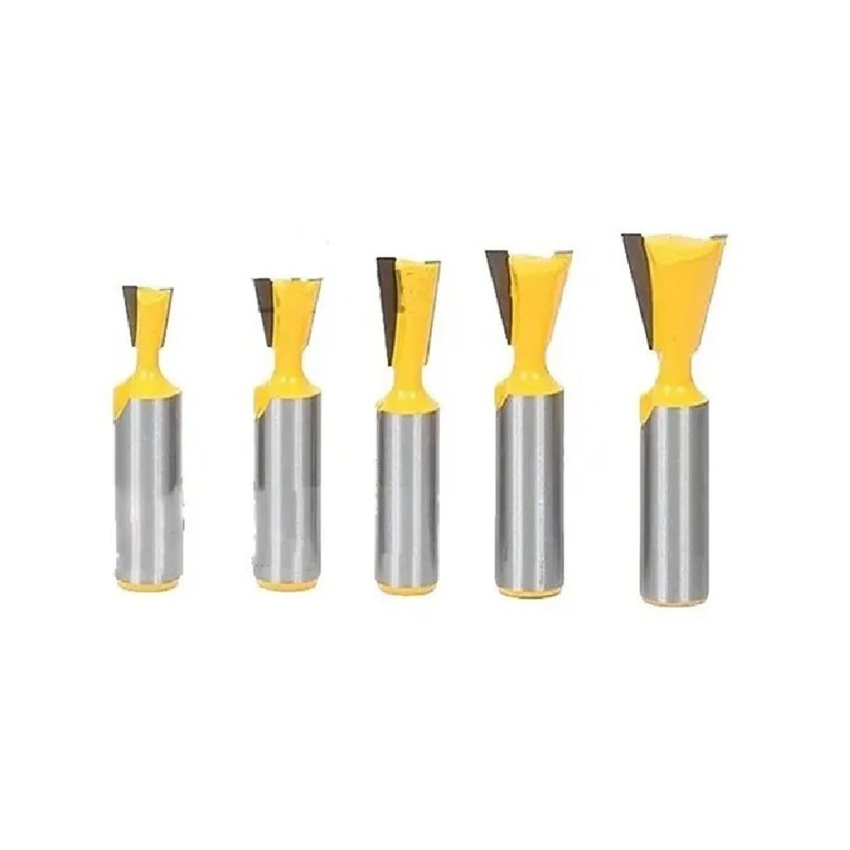 MALCREADO34401 - Fresa Madera Cola De Milano Vástago ½  5 Un. Dif. Medidas