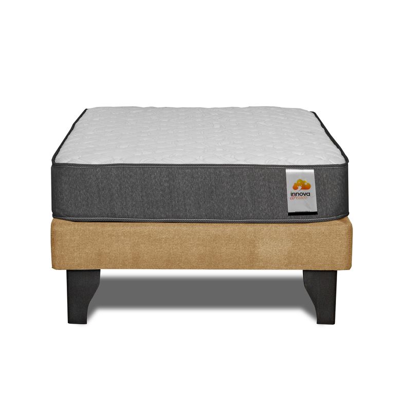 INNOVAMUEBLES - CAMA EUROPEA SILVER 1,5 PL MOSTAZA INNOVAMUEBLES