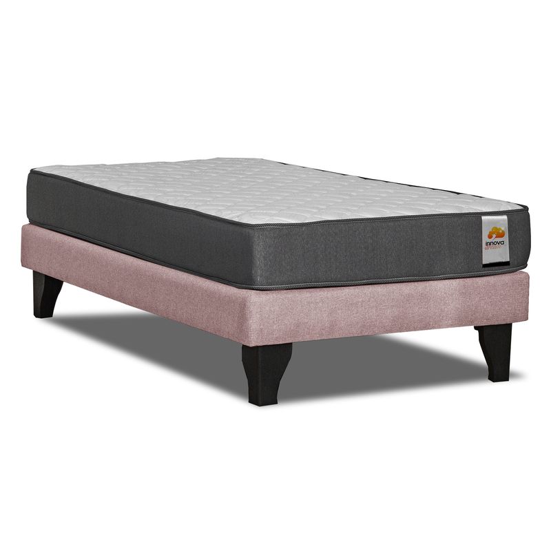 INNOVAMUEBLES - CAMA EUROPEA SILVER 1 PL ROSA INNOVAMUEBLES