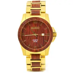 BONOBOSS - Reloj Análogo de Acero y Madera Lickan Antai Ironman (EL)