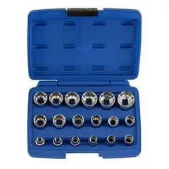 PRETOR - Juego de dados spline multi encaje 19 piezas Profesional